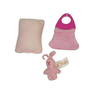 Lil’ Bratz Pet Mini Pink Bunny Plush Terry Cloth Carry Bag Mattel Pillow Vintage
